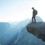 Standing on the edge of a cliff without fear